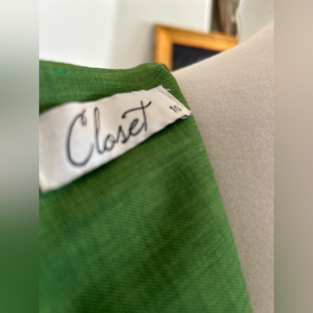 CLOSET Green Midi Flounce Dress, Size 10 - Picture 5 of 6